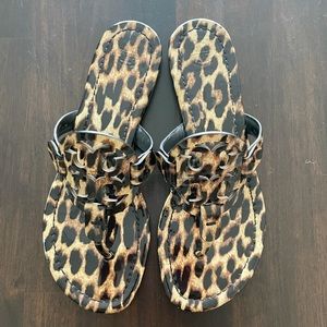 Tory Burch Leopard Miller sandals, size 8.5,